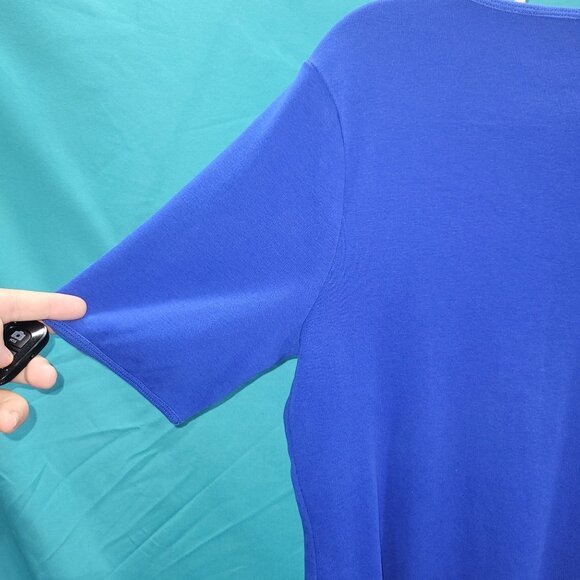 Chicos Ultimate Tee V-Neck Short Sleeve Blue T-Shirt Size 1 - Picture 8 of 10